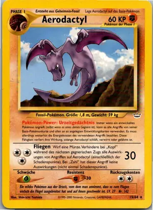Pokémon-Karte Aerodactyl 15/64 Neo Revelation