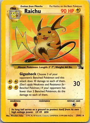 Pokémon-Karte Raichu 29/62 Fossil