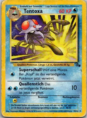 Pokémon-Karte Tentoxa 44/62 Fossil