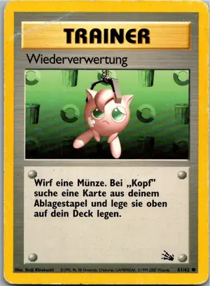 Pokémon-Karte Wiederverwertung 61/62 Fossil