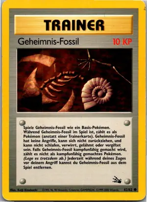 Pokémon-Karte Geheimnis-Fossil 62/62 Fossil