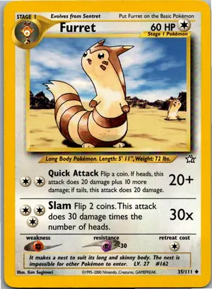 Pokémon-Karte Furret Wiesenior 35/111 Neo Genesis