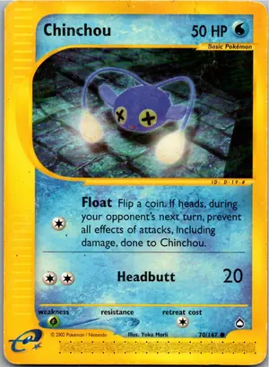 Pokémon-Karte Chinchou Lampi 70/147 Aquapolis