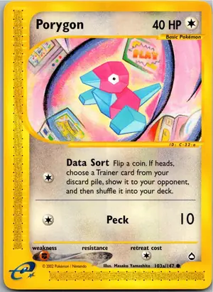 Pokémon-Karte Porygon 103A/147 Aquapolis