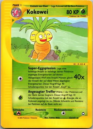 Pokémon-Karte Kokowei 12/147 Aquapolis