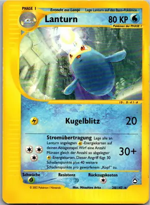 Pokémon-Karte Lanturn 20/147 Aquapolis