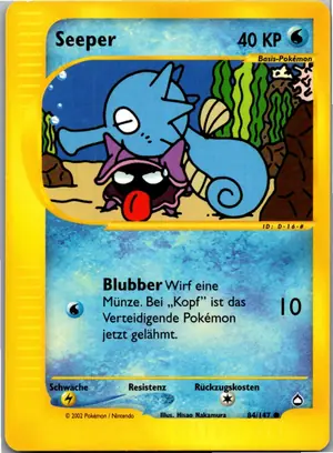 Pokémon-Karte Seeper 84/147 Aquapolis