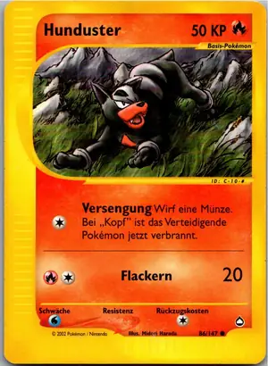 Pokémon-Karte Hunduster 86/147 Aquapolis