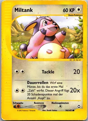 Pokémon-Karte Miltank 94/147 Aquapolis