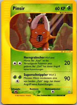 Pokémon-Karte Pinsir 101/147 Aquapolis