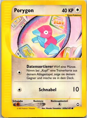 Pokémon-Karte Porygon 103B/147 Aquapolis