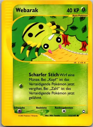 Pokémon-Karte Webarak 111/147 Aquapolis