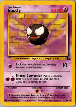Pokémon-Karte Gastly Nebulak 33/62 Fossil