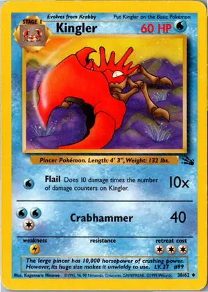 Pokémon-Karte Kingler 38/62 Fossil
