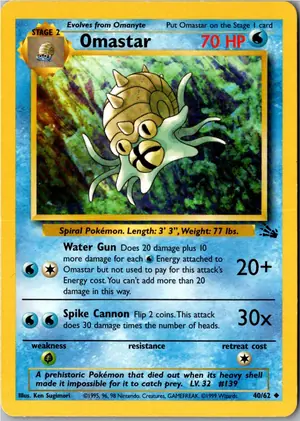 Pokémon-Karte Omastar Amoroso 40/62 Fossil