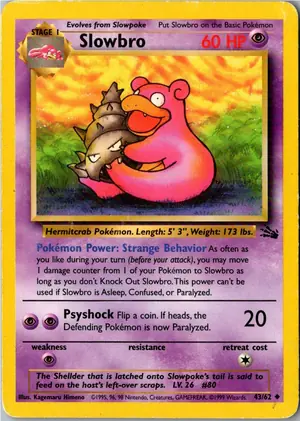 Pokémon-Karte Slowbro Lahmus 43/62 Fossil