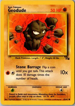 Pokémon-Karte Geodude Kleinstein 47/62 Fossil