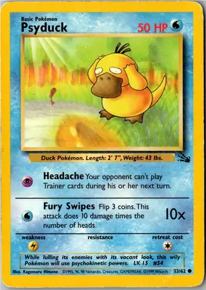 Pokémon-Karte Psyduck Enton 53/62 Fossil
