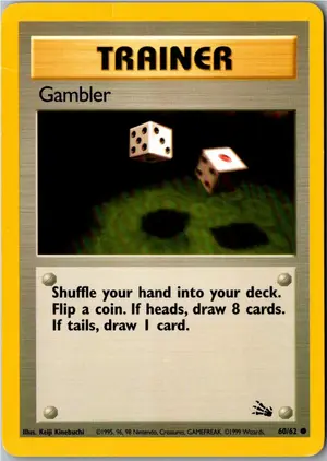Pokémon-Karte Gambler Spieler 60/62 Fossil
