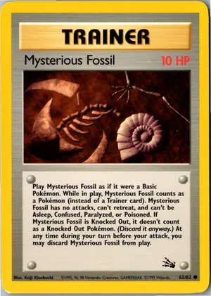 Pokémon-Karte Mysterious Fossil Geheimnis-Fossil 62/62 Fossil