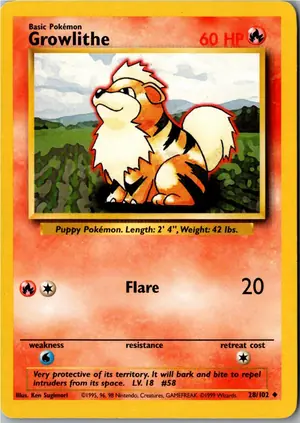 Pokémon-Karte Growlithe Fukano 28/102 Grundset