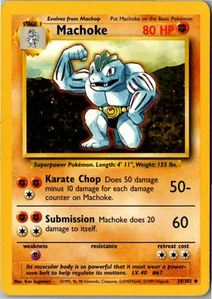 Pokémon-Karte Machoke Maschock 34/102 Grundset
