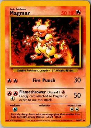 Pokémon-Karte Magmar 36/102 Grundset