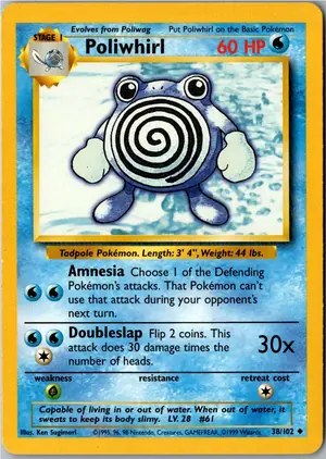 Pokémon-Karte Poliwhirl Quaputzi 38/102 Grundset