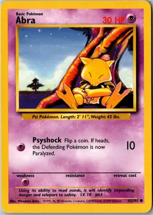 Pokémon-Karte Abra 43/102 Grundset