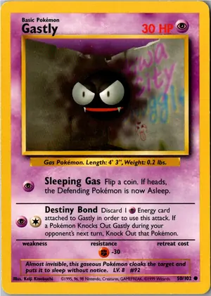 Pokémon-Karte Gastly Nebulak 50/102 Grundset