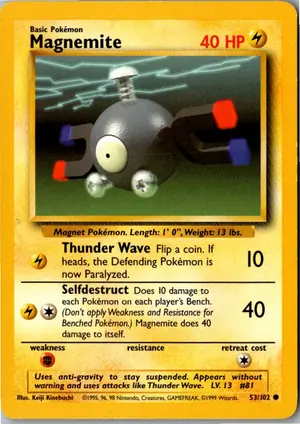 Pokémon-Karte Magnemite Magnetilo 53/102 Grundset
