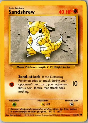 Pokémon-Karte Sandshrew Sandan 62/102 Grundset