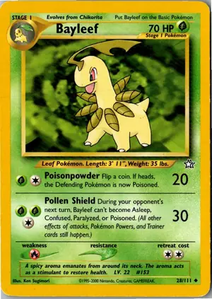 Pokémon-Karte Bayleef Lorblatt 28/111 Neo Genesis