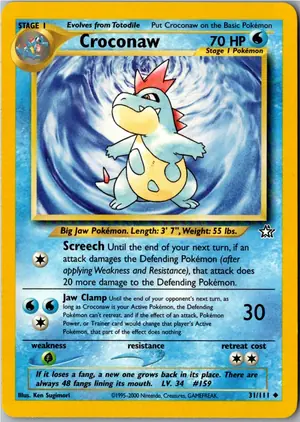 Pokémon-Karte Croconaw Tyracroc 31/111 Neo Genesis