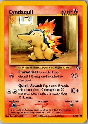 Pokémon-Karte Cyndaquil Feurigel 57/111 Neo Genesis