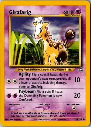 Pokémon-Karte Girafarig 58/111 Neo Genesis
