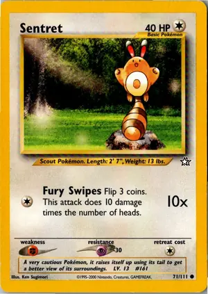 Pokémon-Karte Sentret Wiesor 71/111 Neo Genesis