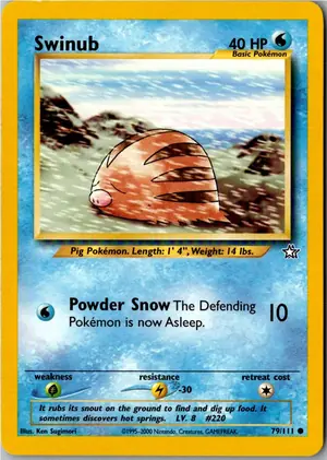 Pokémon-Karte Swinub Quiekel 79/111 Neo Genesis