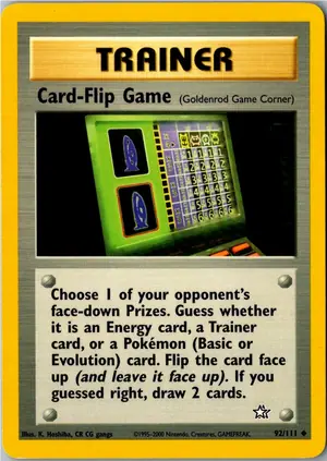 Pokémon-Karte Card-Flip Game Ratespiel 92/111 Neo Genesis
