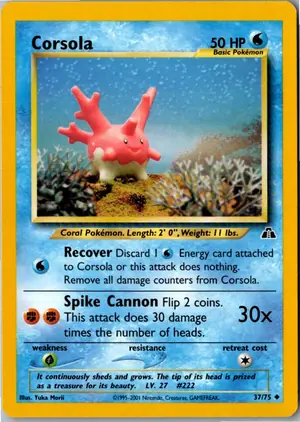 Pokémon-Karte Corsola Corasonn 37/75 Neo Entdeckung