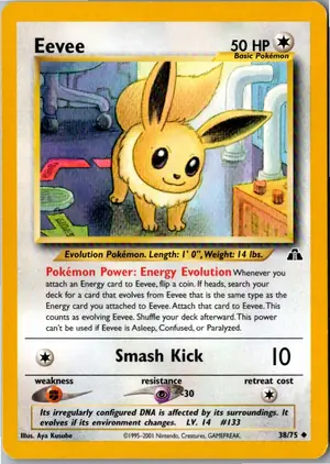 Pokémon-Karte Eevee Evoli 38/75 Neo Entdeckung