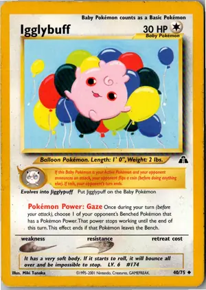 Pokémon-Karte Igglybuff Fluffeluff 40/75 Neo Entdeckung