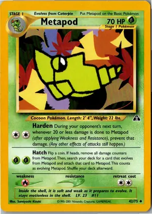 Pokémon-Karte Metapod Safcon 42/75 Neo Entdeckung