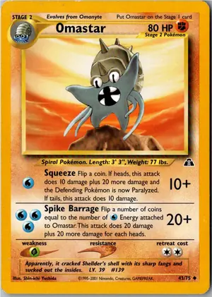 Pokémon-Karte Omastar Amoroso 43/75 Neo Entdeckung