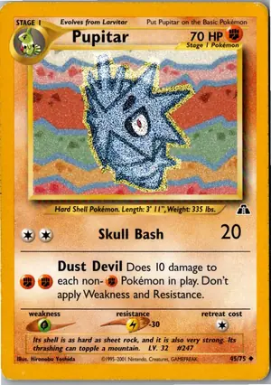 Pokémon-Karte Pupitar 45/75 Neo Entdeckung