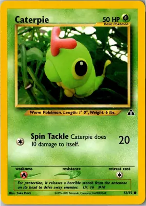 Pokémon-Karte Caterpie Raupy 53/75 Neo Entdeckung