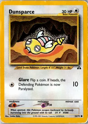 Pokémon-Karte Dunsparce Dummisel 54/75 Neo Entdeckung