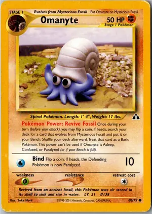 Pokémon-Karte Omanyte Amonitas 60/75 Neo Entdeckung