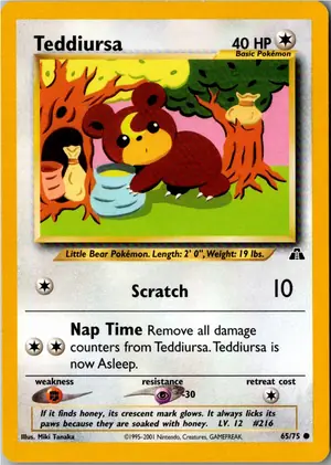 Pokémon-Karte Teddiursa 65/75 Neo Entdeckung