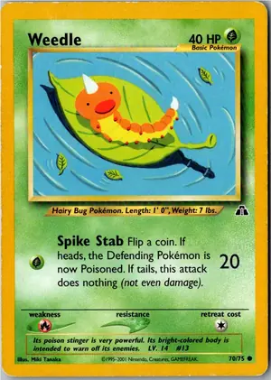 Pokémon-Karte Weedle Hornliu 70/75 Neo Entdeckung